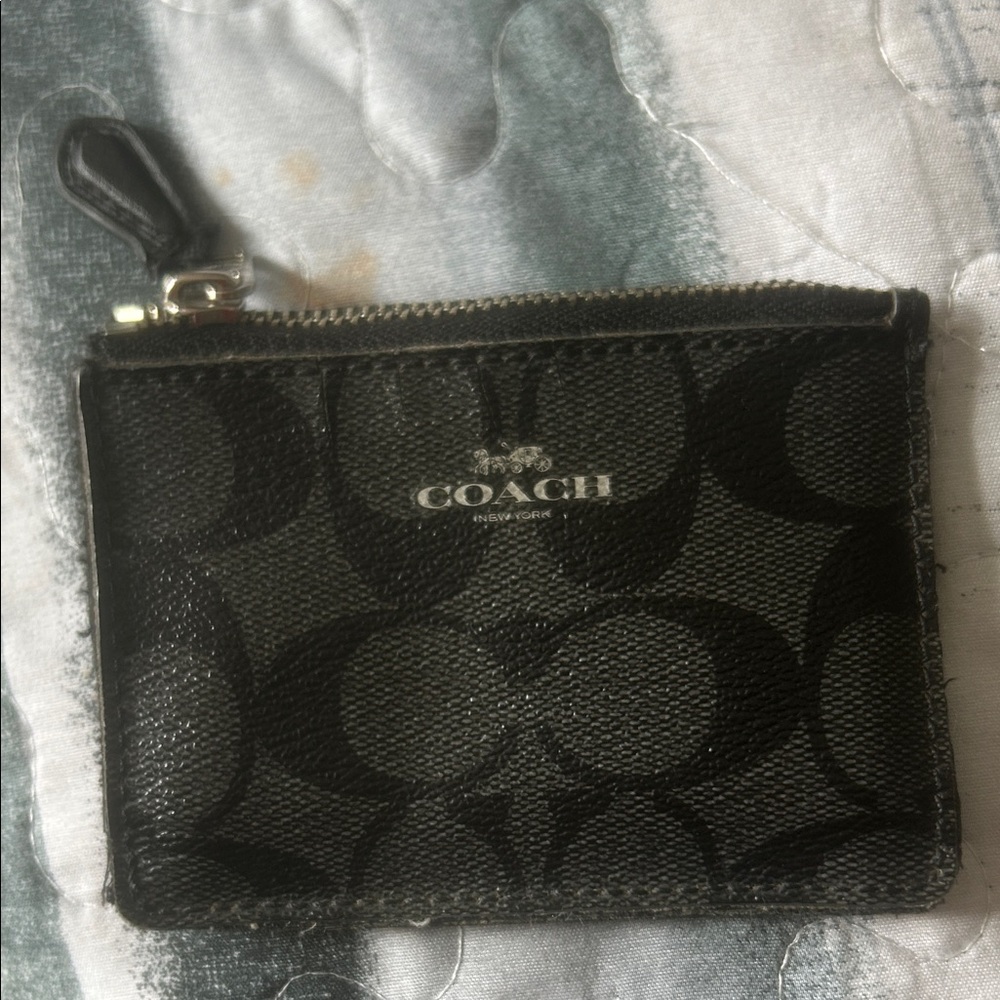 Coach Black and Gold Zipper Pouch